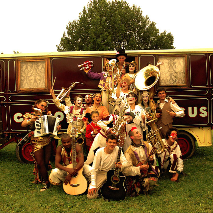 Giffords Circus Band group of live musicians with instruments