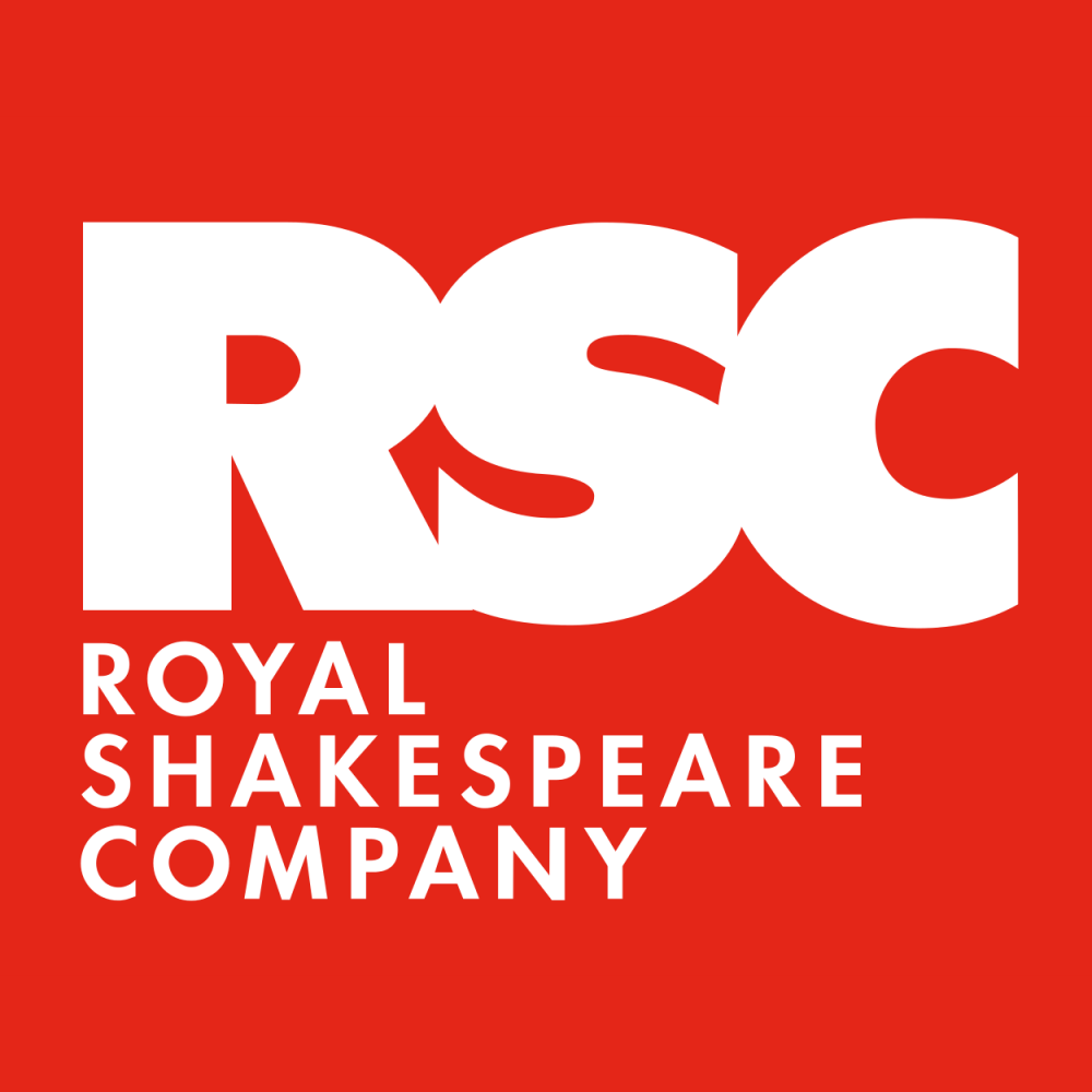 Royal Shakespeare Company Logo. RSC Royal Shakespeare Company in white letters on red background.