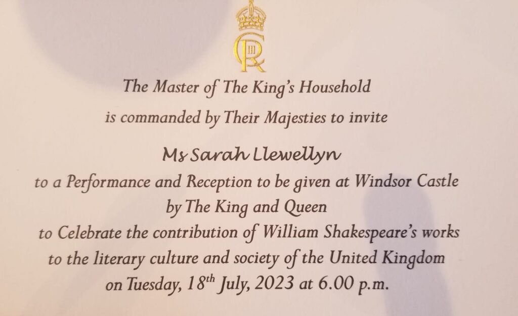 Sarah Llewellyn's Royal Invitation to Windsor Castle